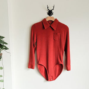 Mod Red Sweater Onesie Bodysuit